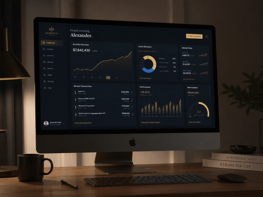 Premium web app UI design — elegant software interface